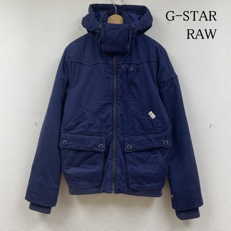 ジースターロゥ G-STAR RAW ジャケット、上着 ジャンパー、ブルゾン 中綿入り ジャケット ONTARIO フーデッドボンバー フルジップアップ ロゴ 刺繍 フード着脱可 251220328 M ロゴ、文字 X 刺繍 紺 / ネイビー / navy メンズ USED 古着 中古 50144405