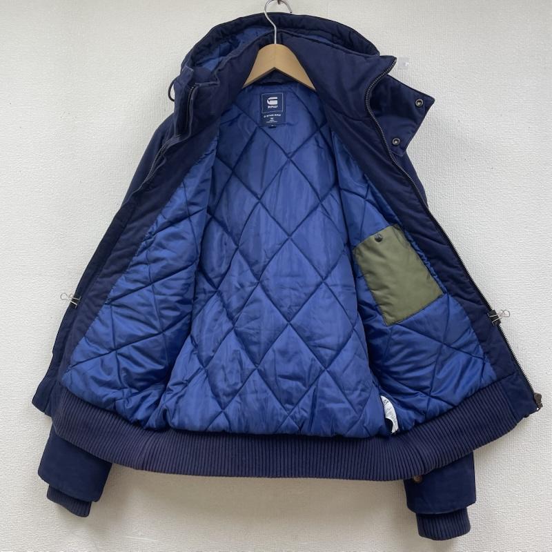 ジースターロゥ G-STAR RAW ジャケット、上着 ジャンパー、ブルゾン 中綿入り ジャケット ONTARIO フーデッドボンバー フルジップアップ ロゴ 刺繍 フード着脱可 251220328 M ロゴ、文字 X 刺繍 紺 / ネイビー / navy メンズ USED 古着 中古 50144405