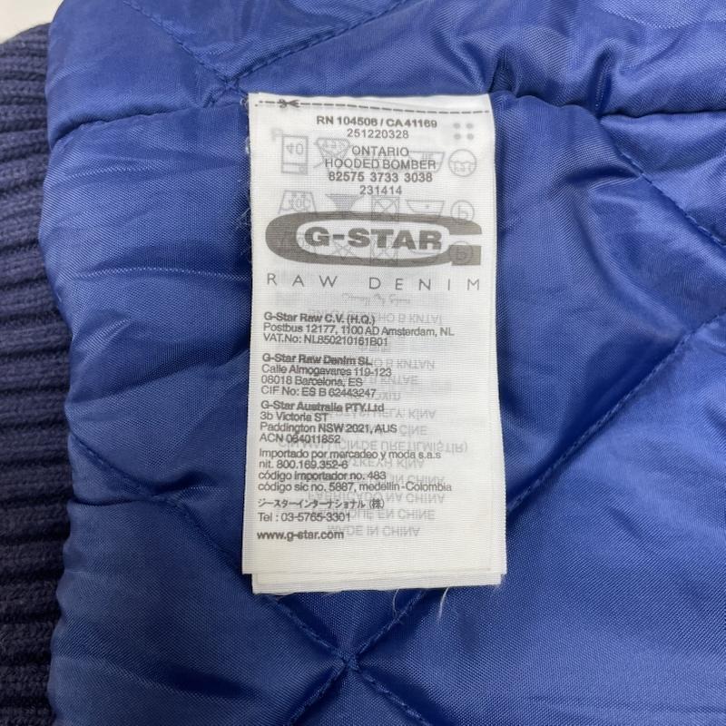 ジースターロゥ G-STAR RAW ジャケット、上着 ジャンパー、ブルゾン 中綿入り ジャケット ONTARIO フーデッドボンバー フルジップアップ ロゴ 刺繍 フード着脱可 251220328 M ロゴ、文字 X 刺繍 紺 / ネイビー / navy メンズ USED 古着 中古 50144405