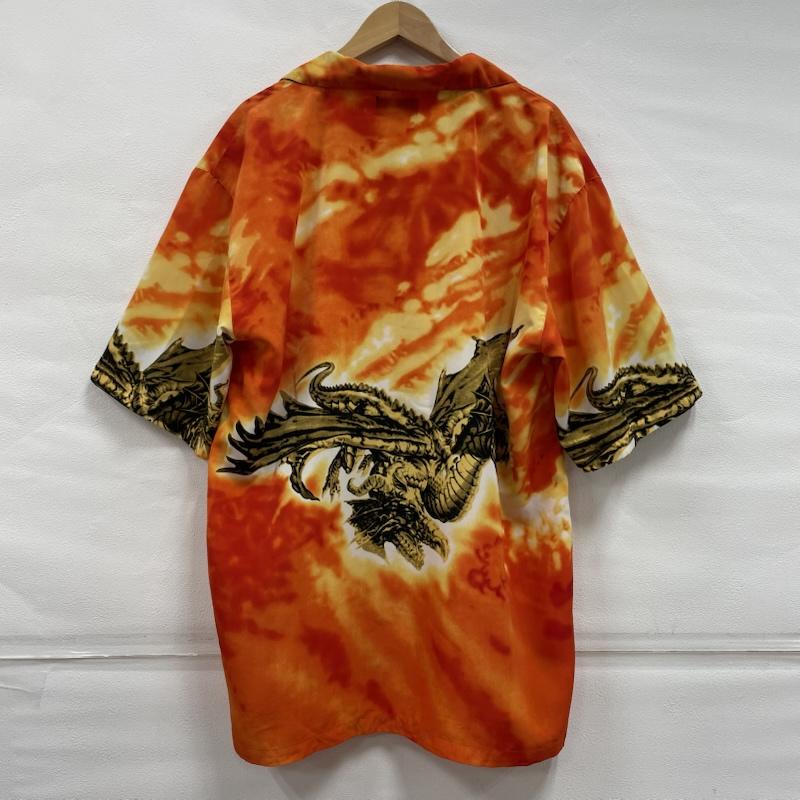 ヴィンテージ VINTAGE シャツ、ブラウス 半袖 K.A.D. CLOTHING CO. 半袖 プリント アロハ シャツ チカーノ ドラゴン オープンカラー XL プリント 橙 / オレンジ / orange X 黄 / イエロー / yellow X 黒 / ブラック / black メンズ USED 古着 中古 50144446