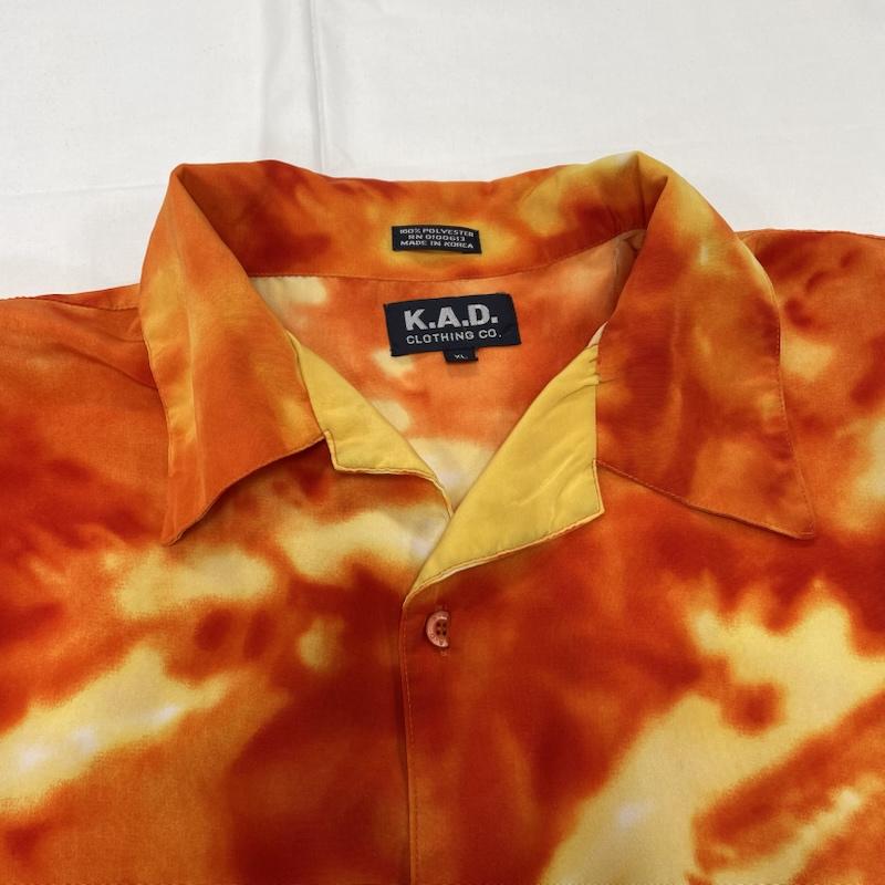 ヴィンテージ VINTAGE シャツ、ブラウス 半袖 K.A.D. CLOTHING CO. 半袖 プリント アロハ シャツ チカーノ ドラゴン オープンカラー XL プリント 橙 / オレンジ / orange X 黄 / イエロー / yellow X 黒 / ブラック / black メンズ USED 古着 中古 50144446