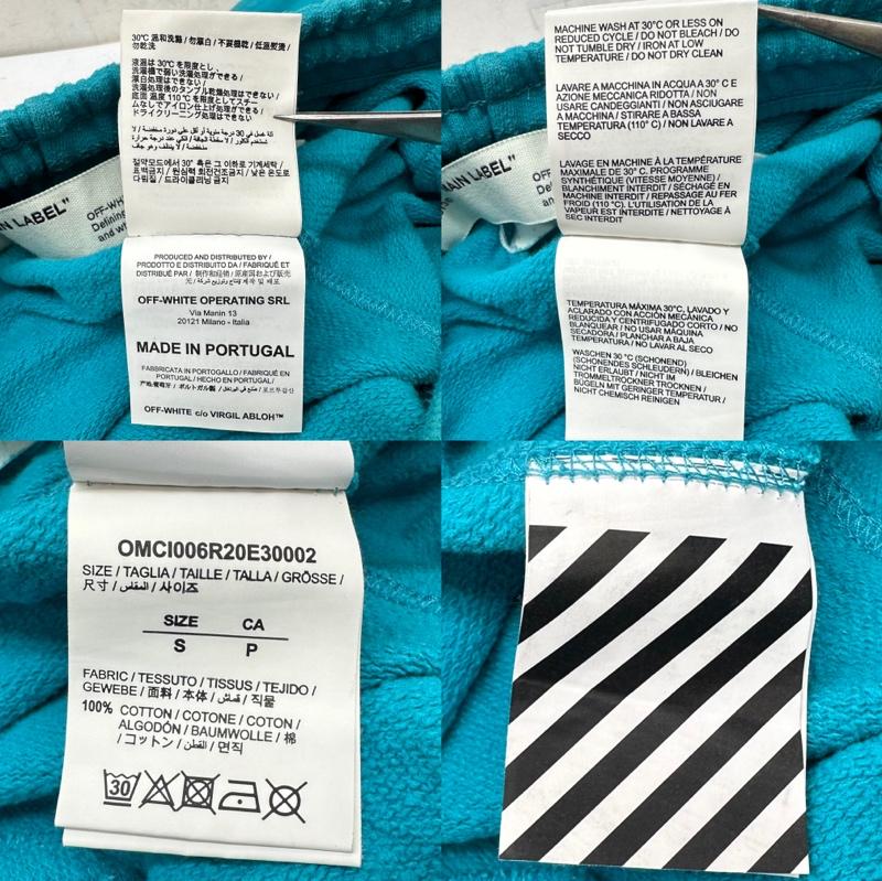 オフホワイト off white パンツ ショートパンツ 20SS ロゴ プリント スウェット ハーフ パンツ OMCI006R20E30002 S 青 / ブルー / blue メンズ USED 古着 中古 50144473