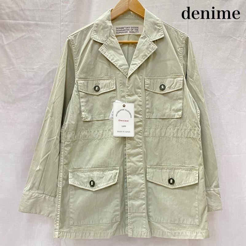 ドゥニーム Denime ジャケット、上着 ジャケット、ブレザー D011E-1002-124 GARMENT DYE CN SAFARI JACKET オリーブ M M 無地 カーキオリーブ / カーキオリーブ / メンズ USED 古着 中古 50144480