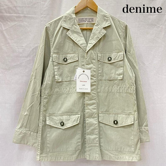 ドゥニーム Denime ジャケット、上着 ジャケット、ブレザー D011E-1002-124 GARMENT DYE CN SAFARI JACKET オリーブ M M 無地 カーキオリーブ / カーキオリーブ / メンズ USED 古着 中古 50144480