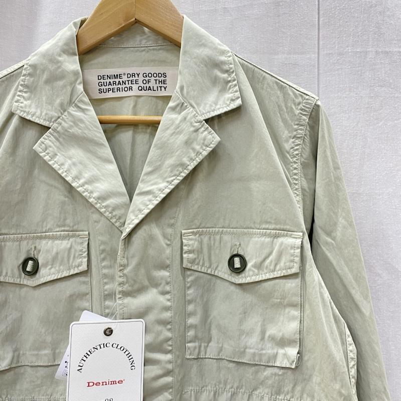 ドゥニーム Denime ジャケット、上着 ジャケット、ブレザー D011E-1002-124 GARMENT DYE CN SAFARI JACKET オリーブ M M 無地 カーキオリーブ / カーキオリーブ / メンズ USED 古着 中古 50144480
