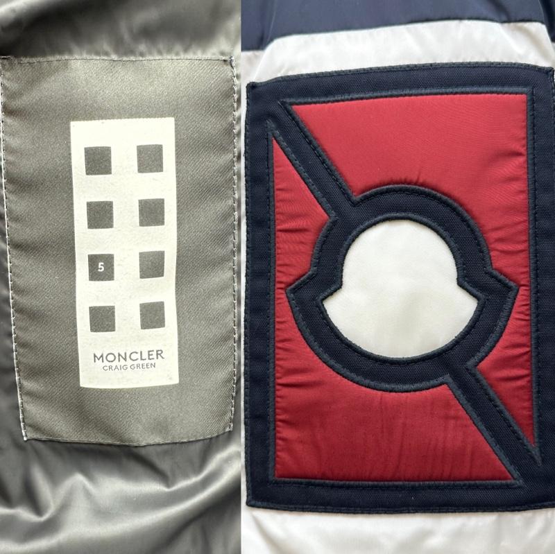 モンクレール MONCLER コート ダウンコート Craig Green PORPOISE フード ダウンコート D209H4232500 クレイググリーン 0 ロゴ、文字 紺 / ネイビー / navy X 白 / ホワイト / white X 赤 / レッド / red メンズ USED 古着 中古 50144530