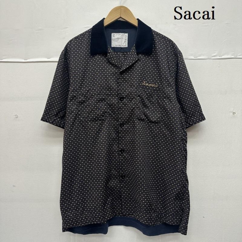 サカイ Sacai シャツ、ブラウス 半袖 22SS Komon Print Shirt 総柄 オープンカラー シャツ 22-02852M 4 茶 / ブラウン / brown メンズ USED 古着 中古 50144532