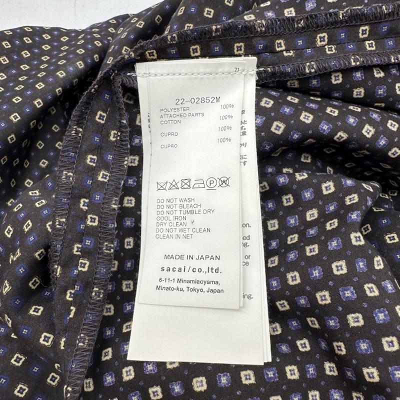 サカイ Sacai シャツ、ブラウス 半袖 22SS Komon Print Shirt 総柄 オープンカラー シャツ 22-02852M 4 茶 / ブラウン / brown メンズ USED 古着 中古 50144532