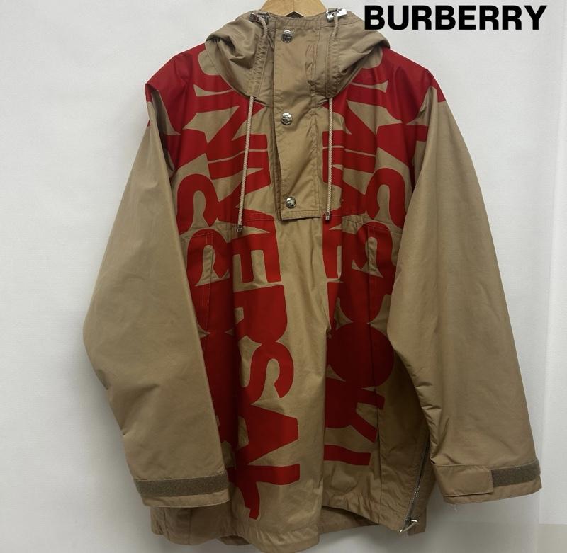 バーバリー BURBERRY ジャケット、上着 ジャンパー、ブルゾン ハーフジップブルゾン アノラック ナイロンジャケット S ロゴ、文字 赤 / レッド / red X ベージュ / ベージュ / beige メンズ USED 古着 中古 50144576
