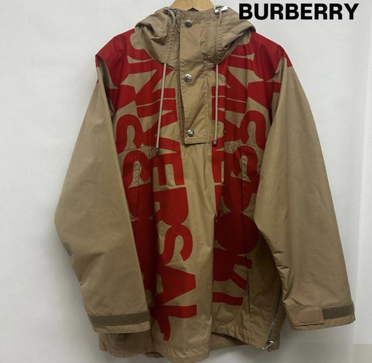 バーバリー BURBERRY ジャケット、上着 ジャンパー、ブルゾン ハーフジップブルゾン アノラック ナイロンジャケット S ロゴ、文字 赤 / レッド / red X ベージュ / ベージュ / beige メンズ USED 古着 中古 50144576