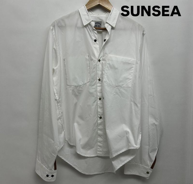 サンシー SUNSEA シャツ、ブラウス 長袖 長袖シャツ レギュラーカラーシャツ 3 無地 白 / ホワイト / white メンズ USED 古着 中古 50144585