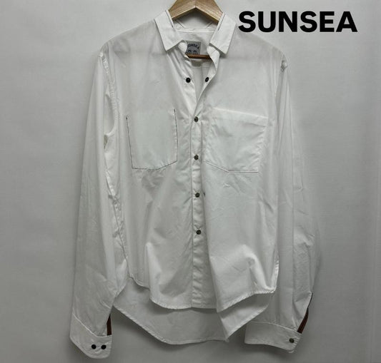 サンシー SUNSEA シャツ、ブラウス 長袖 長袖シャツ レギュラーカラーシャツ 3 無地 白 / ホワイト / white メンズ USED 古着 中古 50144585