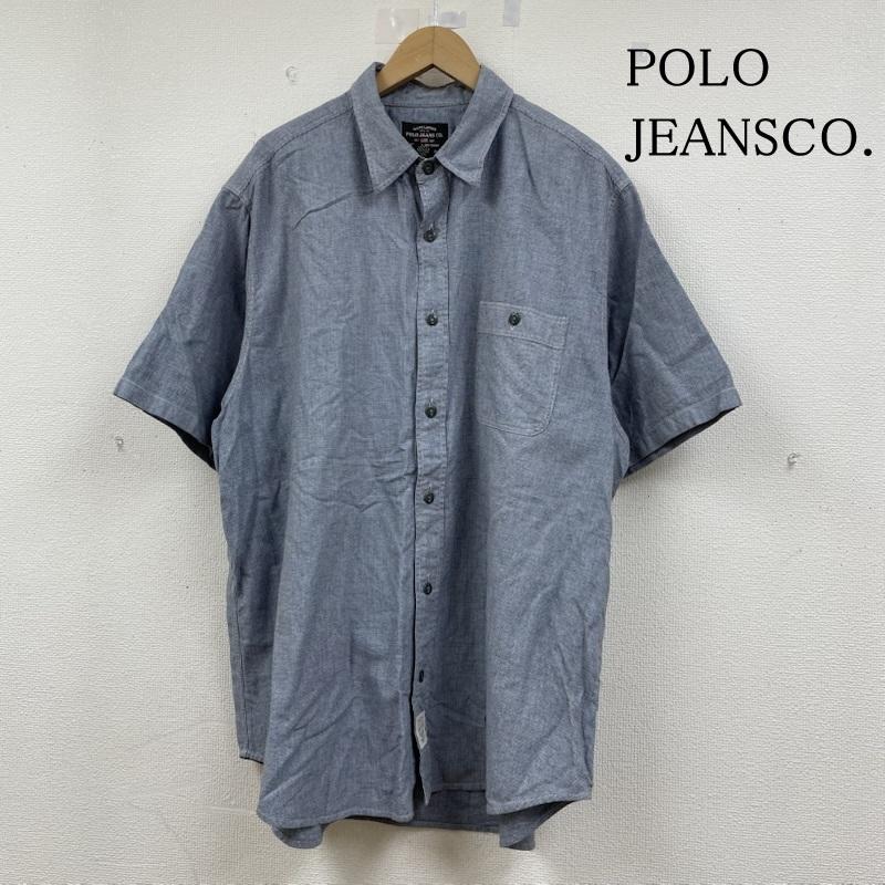 ポロジーンズカンパニー POLOJEANSCO. シャツ、ブラウス 半袖 半袖 シャンブレー シャツ ブラウス Shirt デザインシャツ 胸ポケット ボタン タグ刺繍 XL  青 / ブルー / blue メンズ USED 古着 中古 50144621
