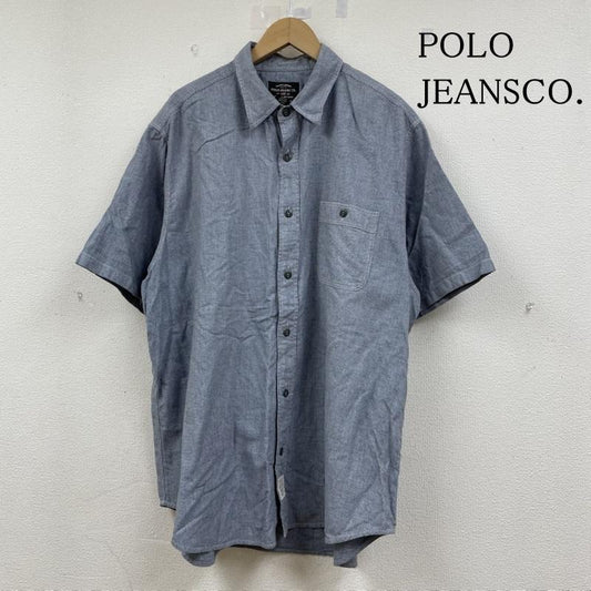 ポロジーンズカンパニー POLOJEANSCO. シャツ、ブラウス 半袖 半袖 シャンブレー シャツ ブラウス Shirt デザインシャツ 胸ポケット ボタン タグ刺繍 XL  青 / ブルー / blue メンズ USED 古着 中古 50144621