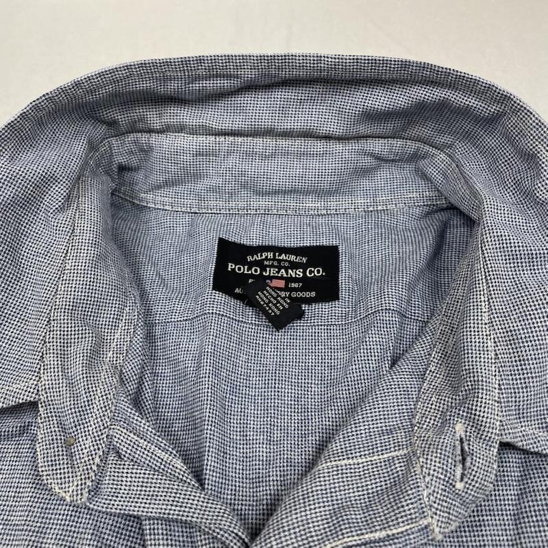 ポロジーンズカンパニー POLOJEANSCO. シャツ、ブラウス 半袖 半袖 シャンブレー シャツ ブラウス Shirt デザインシャツ 胸ポケット ボタン タグ刺繍 XL  青 / ブルー / blue メンズ USED 古着 中古 50144621