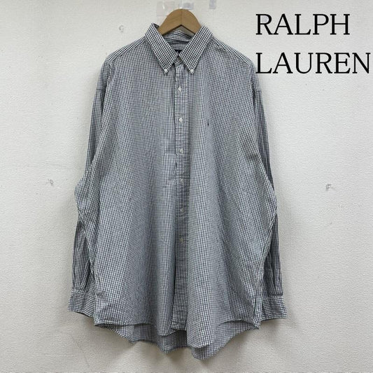 ラルフローレン RALPHLAUREN シャツ、ブラウス 長袖 旧タグ 90s BLAIRE 長袖 ボタンダウン シャツ ブラウス Shirt ロングスリーブ チェック ポニーロゴ 刺繍 ワンポイント 大きいサイズ XXL チェック X ロゴ、文字 X ワンポイント X 刺繍 青 / ブルー / blue X 緑 / グリーン / green X 白 / ホワイト / white メンズ USED 古着 中古 50144623