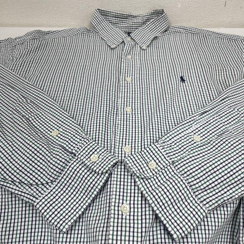 ラルフローレン RALPHLAUREN シャツ、ブラウス 長袖 旧タグ 90s BLAIRE 長袖 ボタンダウン シャツ ブラウス Shirt ロングスリーブ チェック ポニーロゴ 刺繍 ワンポイント 大きいサイズ XXL チェック X ロゴ、文字 X ワンポイント X 刺繍 青 / ブルー / blue X 緑 / グリーン / green X 白 / ホワイト / white メンズ USED 古着 中古 50144623