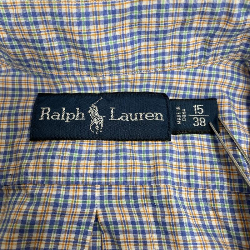 ラルフローレン RALPHLAUREN シャツ、ブラウス 長袖 長袖 ボタンダウン シャツ Shirt ロングスリーブ マルチカラー チェック 裾ポニー ロゴ 刺繍 サイズ15/38 - ロゴ、文字 X 刺繍 X ワンポイント X チェック マルチカラー / マルチカラー / multicolor メンズ USED 古着 中古 50144624