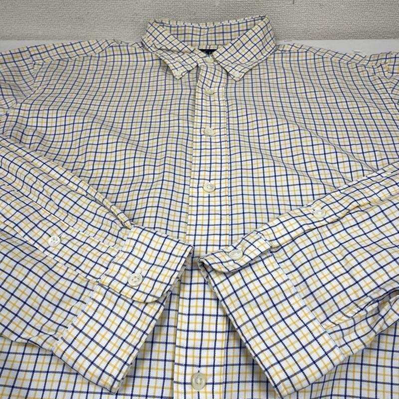 ラルフローレン RALPHLAUREN シャツ、ブラウス 長袖 長袖 ボタンダウン シャツ ブラウス Shirt ロングスリーブ チェック柄 裾ポニーロゴ ワンポイント 刺繍 サイズ17/43 - チェック X ロゴ、文字 X ワンポイント X 刺繍 白 / ホワイト / white X 青 / ブルー / blue X 黄 / イエロー / yellow メンズ USED 古着 中古 50144625