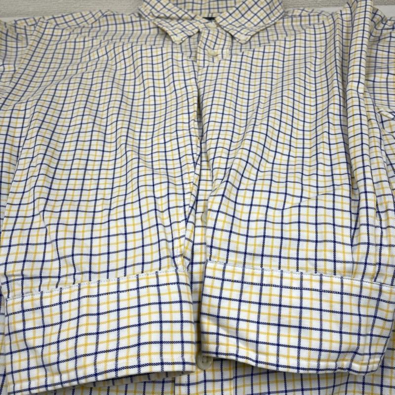 ラルフローレン RALPHLAUREN シャツ、ブラウス 長袖 長袖 ボタンダウン シャツ ブラウス Shirt ロングスリーブ チェック柄 裾ポニーロゴ ワンポイント 刺繍 サイズ17/43 - チェック X ロゴ、文字 X ワンポイント X 刺繍 白 / ホワイト / white X 青 / ブルー / blue X 黄 / イエロー / yellow メンズ USED 古着 中古 50144625