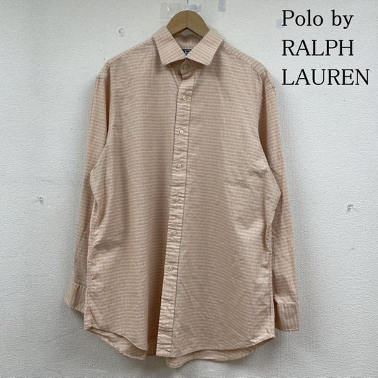 ポロバイラルフローレン Polo by RALPH LAUREN シャツ、ブラウス 長袖 90s チェック柄 長袖 シャツ ブラウス Shirt ロングスリーブ サイズ17 32/33 - チェック 白 / ホワイト / white X 橙 / オレンジ / orange X 青 / ブルー / blue メンズ USED 古着 中古 50144626