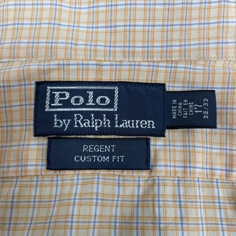 ポロバイラルフローレン Polo by RALPH LAUREN シャツ、ブラウス 長袖 90s チェック柄 長袖 シャツ ブラウス Shirt ロングスリーブ サイズ17 32/33 - チェック 白 / ホワイト / white X 橙 / オレンジ / orange X 青 / ブルー / blue メンズ USED 古着 中古 50144626