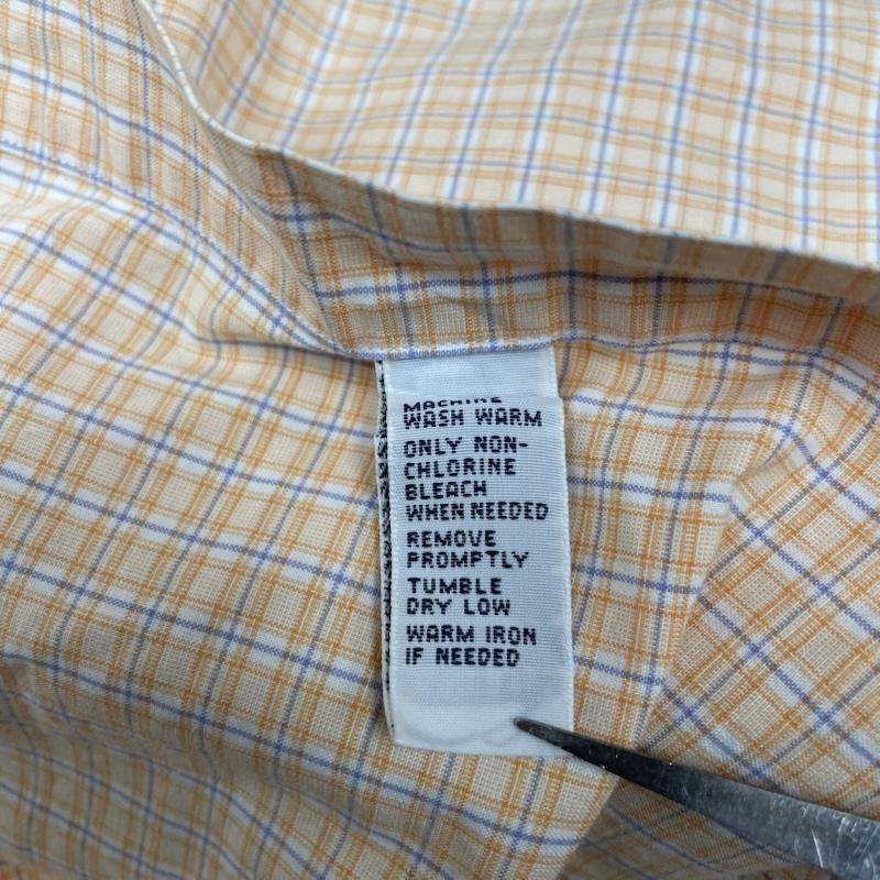 ポロバイラルフローレン Polo by RALPH LAUREN シャツ、ブラウス 長袖 90s チェック柄 長袖 シャツ ブラウス Shirt ロングスリーブ サイズ17 32/33 - チェック 白 / ホワイト / white X 橙 / オレンジ / orange X 青 / ブルー / blue メンズ USED 古着 中古 50144626