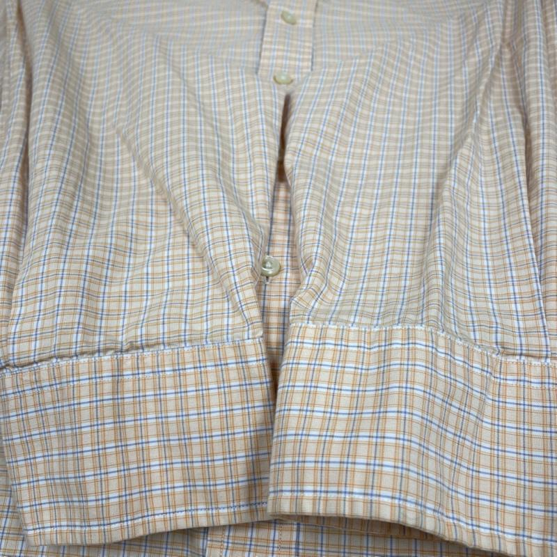 ポロバイラルフローレン Polo by RALPH LAUREN シャツ、ブラウス 長袖 90s チェック柄 長袖 シャツ ブラウス Shirt ロングスリーブ サイズ17 32/33 - チェック 白 / ホワイト / white X 橙 / オレンジ / orange X 青 / ブルー / blue メンズ USED 古着 中古 50144626