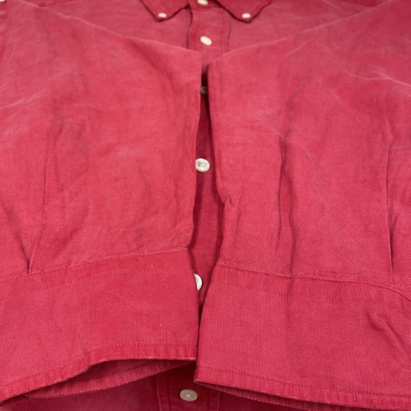ラルフローレン RALPHLAUREN シャツ、ブラウス 長袖 BLAKE 長袖 ボタンダウン シャツ Shirt ロングスリーブ ポニーロゴ ワンポイント 刺繍 シルク リネン 絹 麻 M ロゴ、文字 X 刺繍 X ワンポイント 赤 / レッド / red メンズ USED 古着 中古 50144627