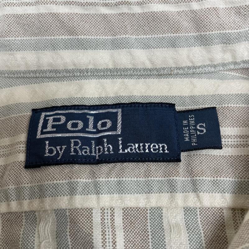 ポロバイラルフローレン Polo by RALPH LAUREN シャツ、ブラウス 長袖 90s 長袖 Shirt ストライプ コットン ワーク シャツ 織柄 猫目ボタン S ストライプ マルチカラー / マルチカラー / multicolor メンズ USED 古着 中古 50144628