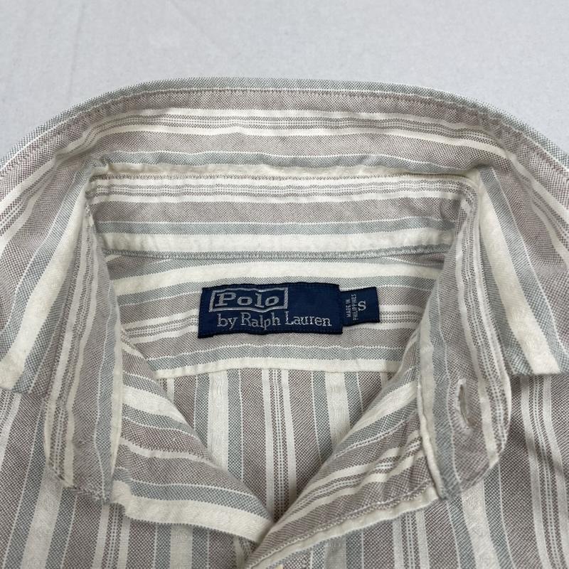 ポロバイラルフローレン Polo by RALPH LAUREN シャツ、ブラウス 長袖 90s 長袖 Shirt ストライプ コットン ワーク シャツ 織柄 猫目ボタン S ストライプ マルチカラー / マルチカラー / multicolor メンズ USED 古着 中古 50144628