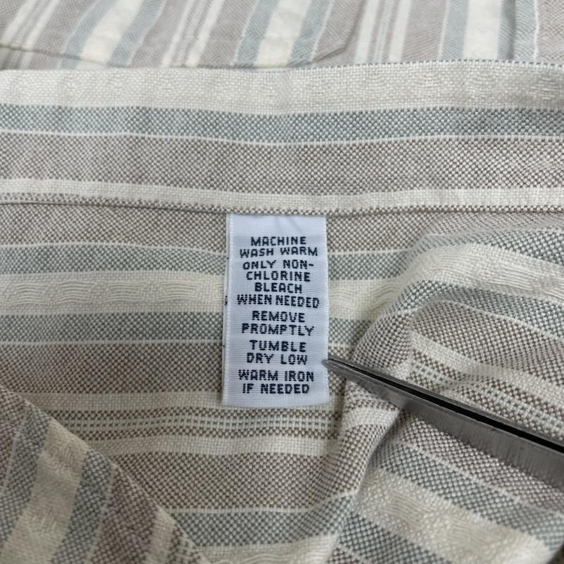 ポロバイラルフローレン Polo by RALPH LAUREN シャツ、ブラウス 長袖 90s 長袖 Shirt ストライプ コットン ワーク シャツ 織柄 猫目ボタン S ストライプ マルチカラー / マルチカラー / multicolor メンズ USED 古着 中古 50144628