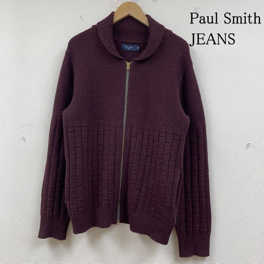 ポール・スミス ジーンズ Paul Smith JEANS ニット、セーター 長袖 ニット ウール セーター 長袖 ジップアップ カーディガン ショールカラー パープルワインレッド L 無地 紫 / パープル / purple メンズ USED 古着 中古 50144631