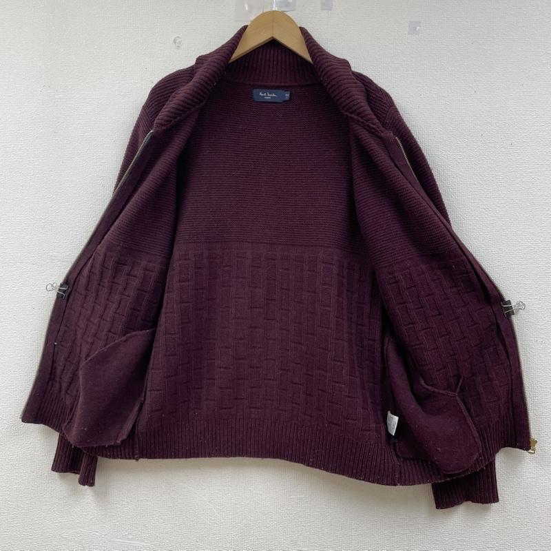 ポール・スミス ジーンズ Paul Smith JEANS ニット、セーター 長袖 ニット ウール セーター 長袖 ジップアップ カーディガン ショールカラー パープルワインレッド L 無地 紫 / パープル / purple メンズ USED 古着 中古 50144631