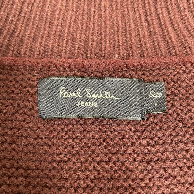 ポール・スミス ジーンズ Paul Smith JEANS ニット、セーター 長袖 ニット ウール セーター 長袖 ジップアップ カーディガン ショールカラー パープルワインレッド L 無地 紫 / パープル / purple メンズ USED 古着 中古 50144631