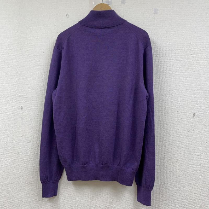 ポロバイラルフローレン Polo by RALPH LAUREN ニット、セーター 長袖 90s ハイネック タートル ニット タイトセーター 襟元ハーフボタン 長袖 無地 XL 無地 紫 / パープル / purple メンズ USED 古着 中古 50144632