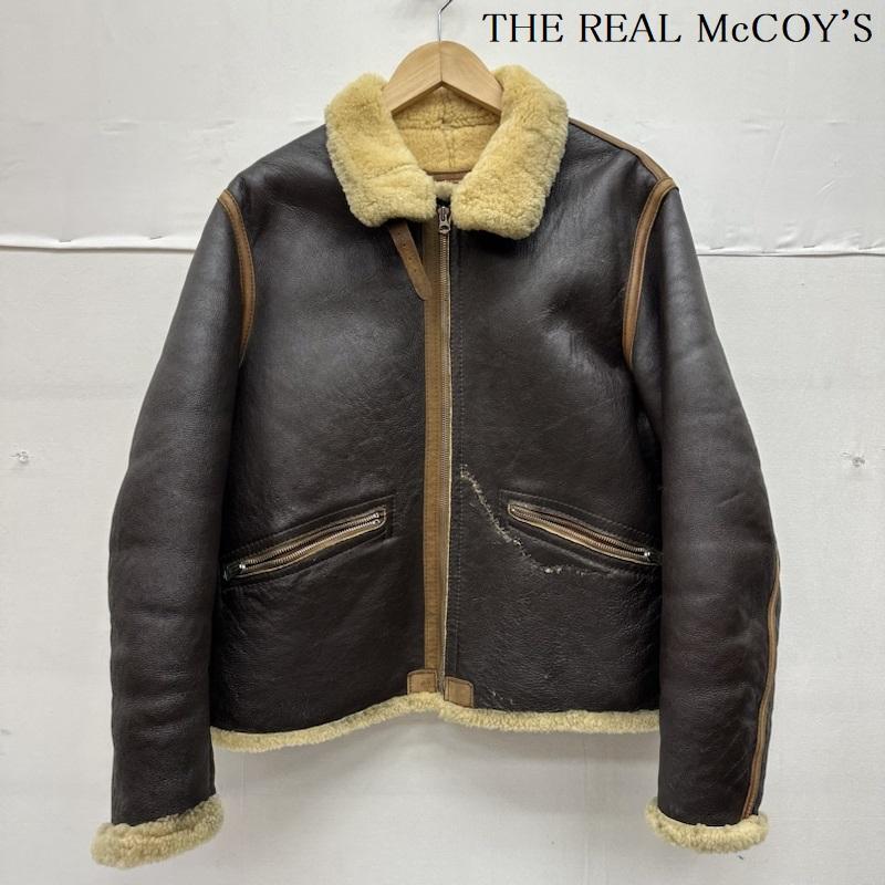 ザリアルマッコイズ THE REAL McCOY S ジャケット、上着 フライトジャケット 90s D-1 ムートン レザー フライト ボア ジャケット 94-3084-A S 茶 / ブラウン / brown メンズ USED 古着 中古 50144670