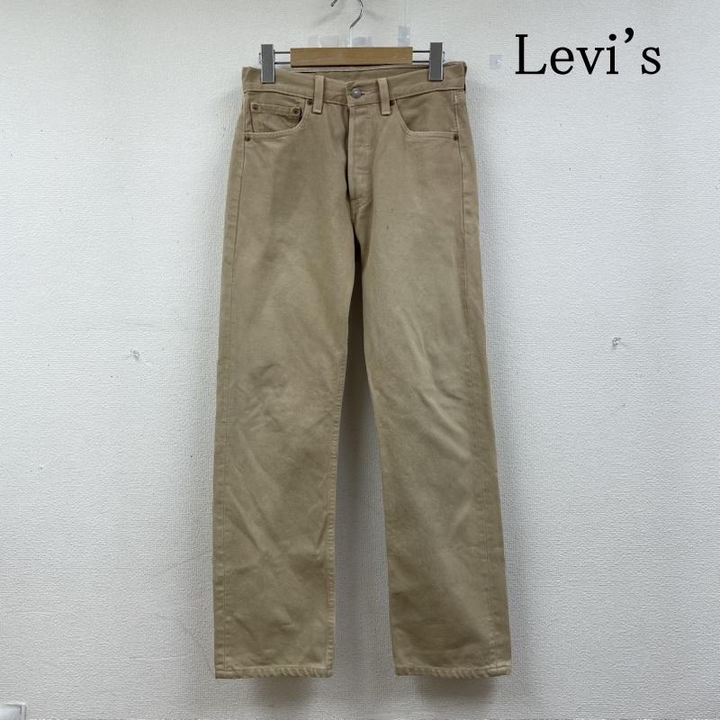 リーバイス Levi s パンツ デニム、ジーンズ 501 USA製 Levi s ボタン裏553 米国製 ヴィンテージ ボタンフライ カラー デニム パンツ 28インチ ロゴ、文字 ベージュ / ベージュ / beige メンズ USED 古着 中古 50144717
