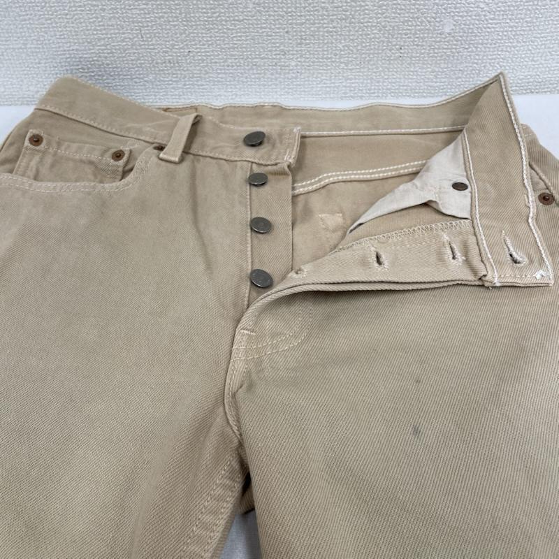 リーバイス Levi s パンツ デニム、ジーンズ 501 USA製 Levi s ボタン裏553 米国製 ヴィンテージ ボタンフライ カラー デニム パンツ 28インチ ロゴ、文字 ベージュ / ベージュ / beige メンズ USED 古着 中古 50144717