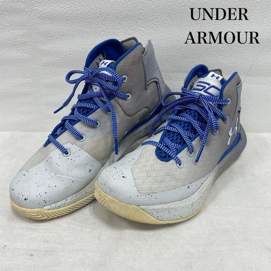 アンダーアーマー UNDER ARMOUR スニーカー スニーカー バスケットボール シューズ Curry 3zer0 ハイカット チームロイヤル 25.0cm ロゴ、文字 青 / ブルー / blue X 灰 / グレー / gray メンズ USED 古着 中古 50144728