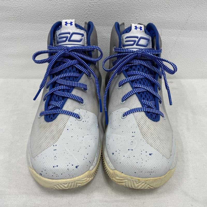 アンダーアーマー UNDER ARMOUR スニーカー スニーカー バスケットボール シューズ Curry 3zer0 ハイカット チームロイヤル 25.0cm ロゴ、文字 青 / ブルー / blue X 灰 / グレー / gray メンズ USED 古着 中古 50144728