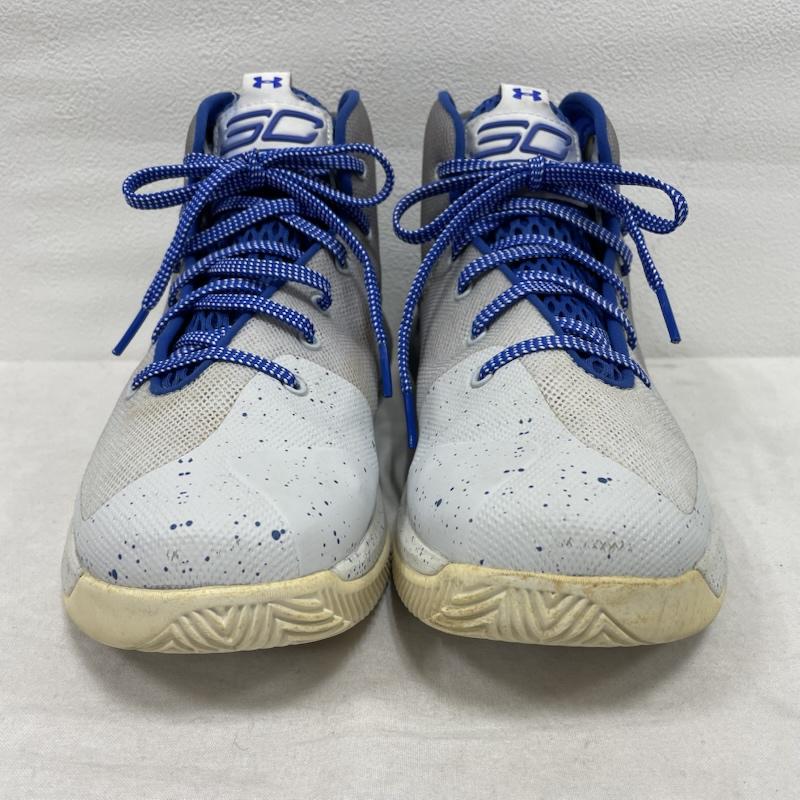 アンダーアーマー UNDER ARMOUR スニーカー スニーカー バスケットボール シューズ Curry 3zer0 ハイカット チームロイヤル 25.0cm ロゴ、文字 青 / ブルー / blue X 灰 / グレー / gray メンズ USED 古着 中古 50144728