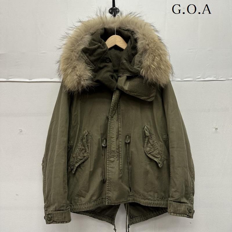 ゴア goa ジャケット、上着 ジャンパー、ブルゾン フード ファー ショート モッズ コート 31648090 1 カーキオリーブ / カーキオリーブ / レディース USED 古着 中古 50144754