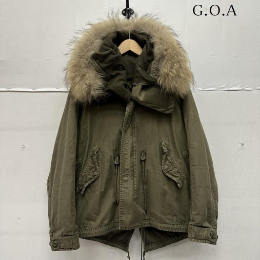ゴア goa ジャケット、上着 ジャンパー、ブルゾン フード ファー ショート モッズ コート 31648090 1 カーキオリーブ / カーキオリーブ / レディース USED 古着 中古 50144754