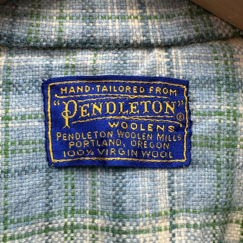 ペンドルトン PENDLETON シャツ、ブラウス 長袖 40s 50s ウール チェック スナップボタン ウエスタン シャツ 水色 / ライトブルー / X マルチカラー / マルチカラー / multicolor メンズ USED 古着 中古 50144755