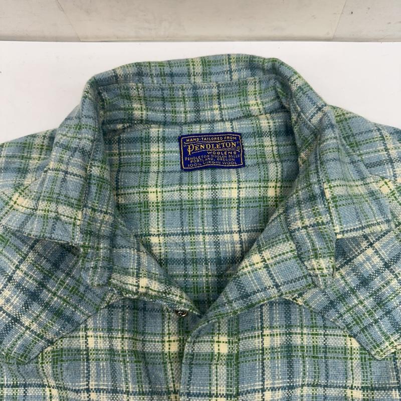 ペンドルトン PENDLETON シャツ、ブラウス 長袖 40s 50s ウール チェック スナップボタン ウエスタン シャツ 水色 / ライトブルー / X マルチカラー / マルチカラー / multicolor メンズ USED 古着 中古 50144755