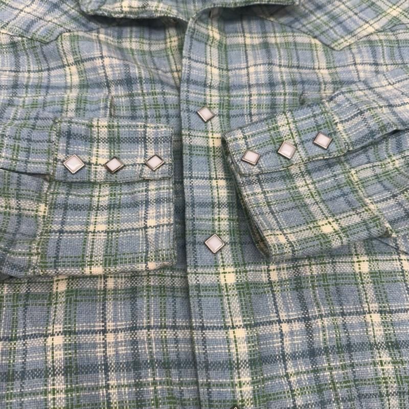 ペンドルトン PENDLETON シャツ、ブラウス 長袖 40s 50s ウール チェック スナップボタン ウエスタン シャツ 水色 / ライトブルー / X マルチカラー / マルチカラー / multicolor メンズ USED 古着 中古 50144755