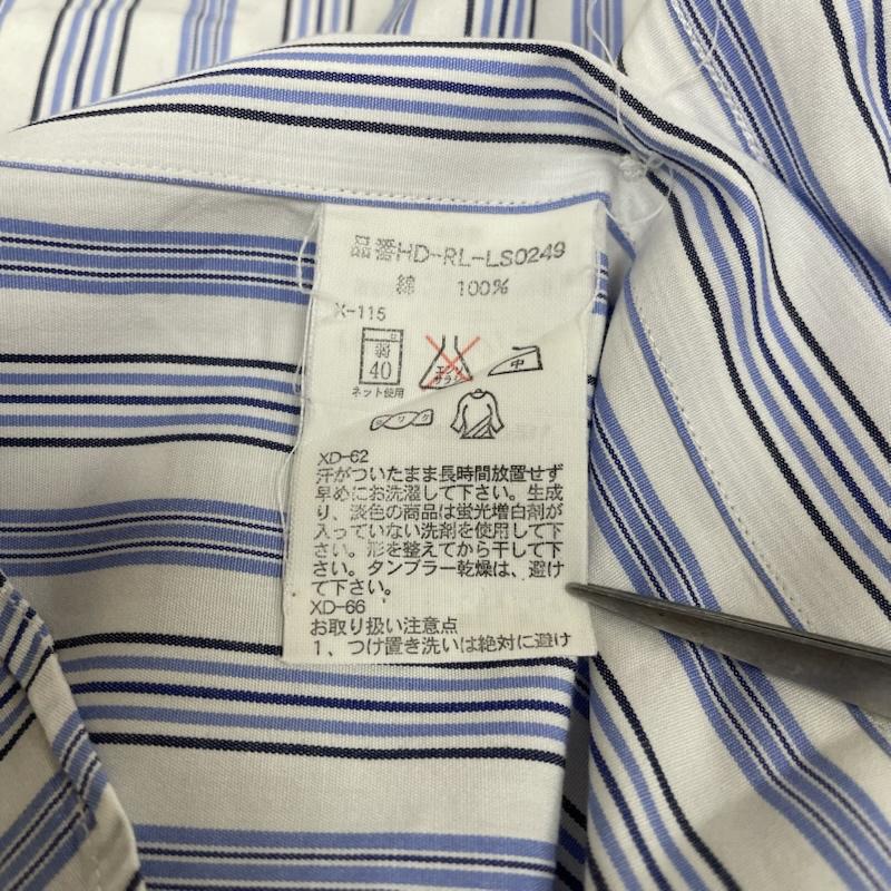 ポロバイラルフローレン Polo by RALPH LAUREN シャツ、ブラウス 長袖 ESTATE CUSTOM FIT 長袖 シャツ ブラウス ストライプ サイズ41-84 - ストライプ 白 / ホワイト / white X 青 / ブルー / blue メンズ USED 古着 中古 50144809