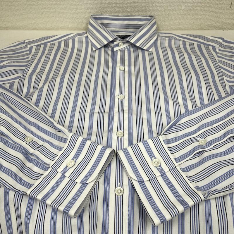 ポロバイラルフローレン Polo by RALPH LAUREN シャツ、ブラウス 長袖 ESTATE CUSTOM FIT 長袖 シャツ ブラウス ストライプ サイズ41-84 - ストライプ 白 / ホワイト / white X 青 / ブルー / blue メンズ USED 古着 中古 50144809