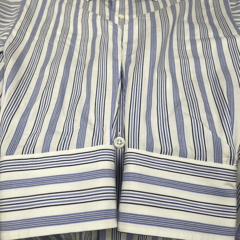 ポロバイラルフローレン Polo by RALPH LAUREN シャツ、ブラウス 長袖 ESTATE CUSTOM FIT 長袖 シャツ ブラウス ストライプ サイズ41-84 - ストライプ 白 / ホワイト / white X 青 / ブルー / blue メンズ USED 古着 中古 50144809